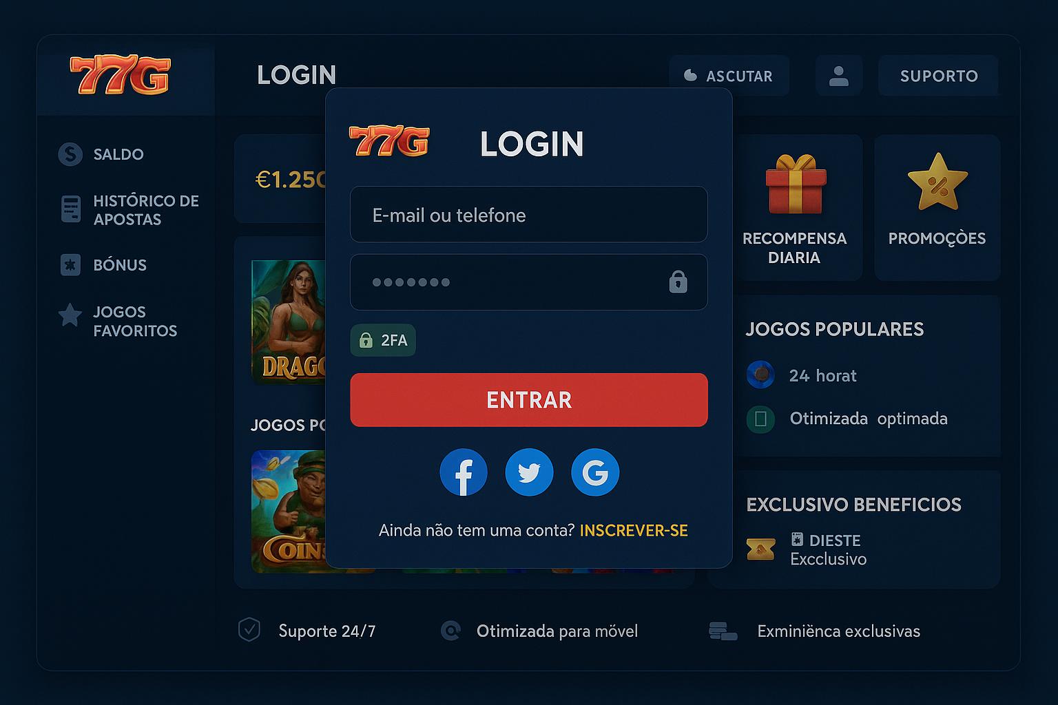 Registro na 777G Garante Acesso a uma Vasta Seleção de jogo